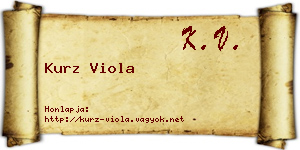 Kurz Viola névjegykártya